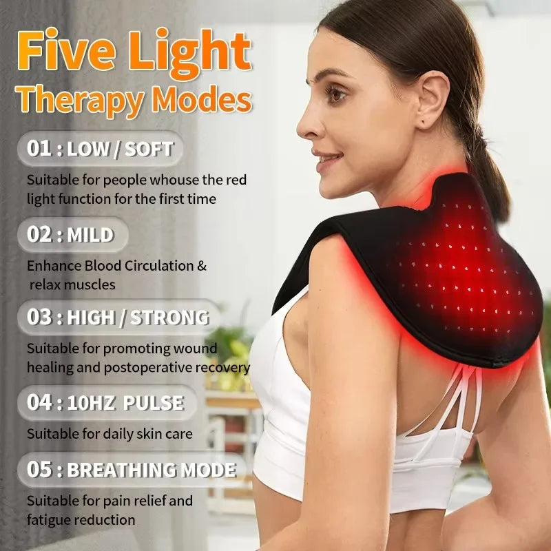 Rechargeable Neck & Shoulder Massager with 5 Modes and Infrared Heat Therapy