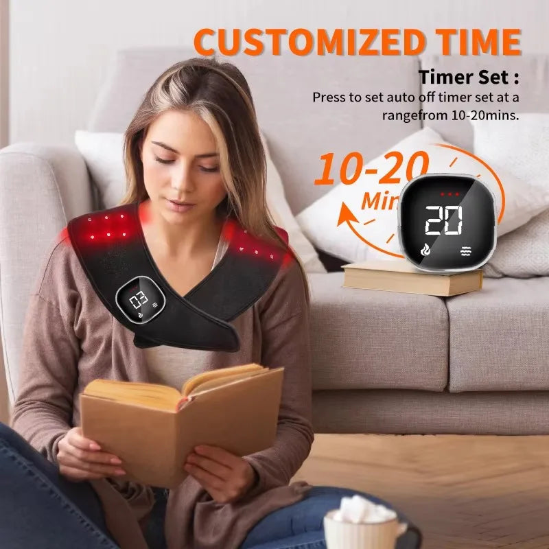 Rechargeable Neck & Shoulder Massager with 5 Modes and Infrared Heat Therapy