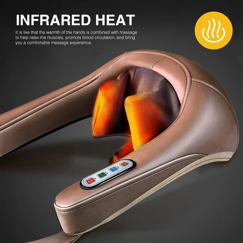 Electric Neck & Shoulder Massager with Heat – Shiatsu Kneading for Pain & Tension Relief
