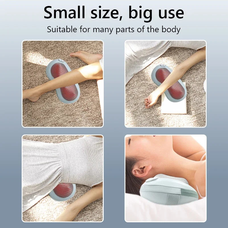 Heated Vibration Neck Pillow Massager with Remote Control – Peacock Blue