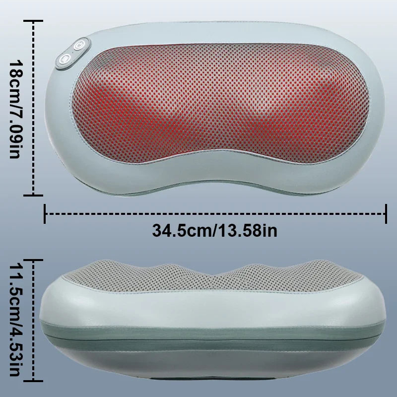 Heated Vibration Neck Pillow Massager with Remote Control – Peacock Blue