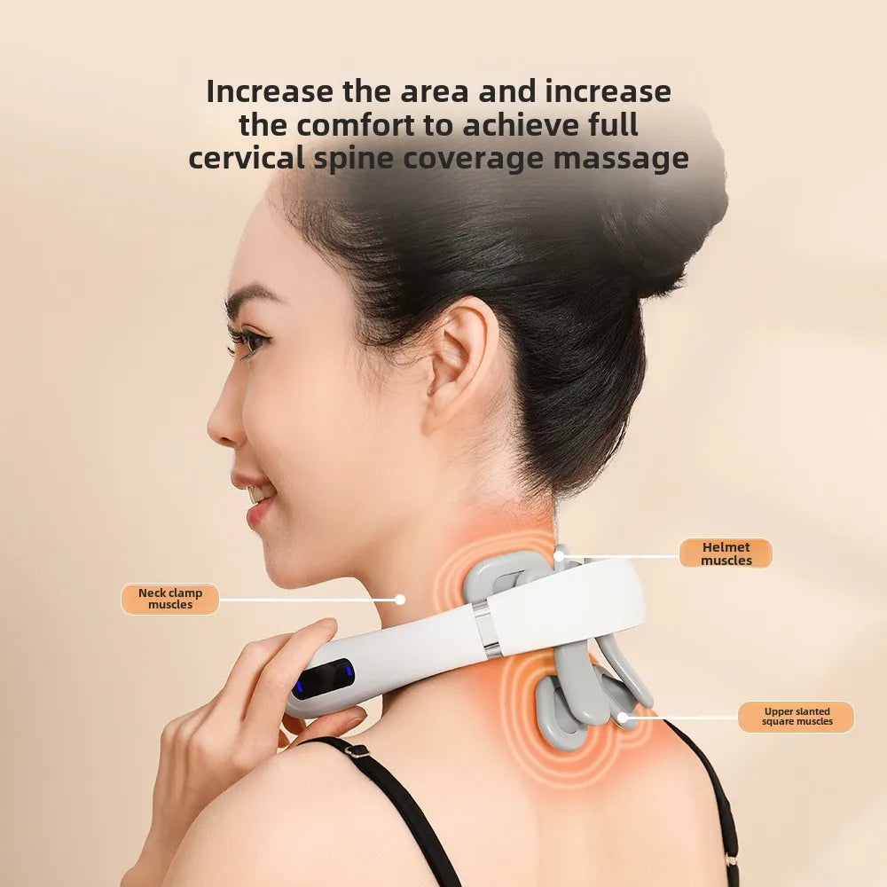 Wireless Shiatsu Neck & Shoulder Massager with Heating and Multi-Mode Relief